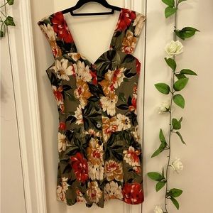 🌴🌴🌺 Safari Romper w/ Puff shorts ‘80s / ‘90s 🏝️🏝️🌼